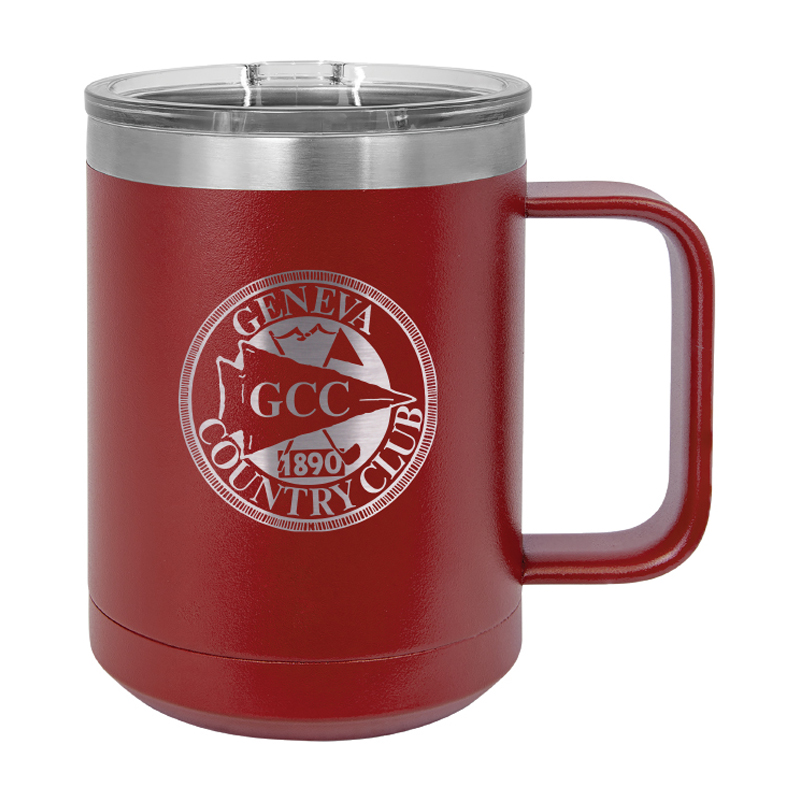 15 OZ. MAROON POLAR CAMEL STAINLESS MUG WITH SLIDER LID